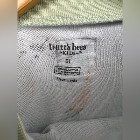 Burt's Bees, 5T, Bunny and Carrot Kids Pajama Set - White, Blue and Green - Picture 5 of 10